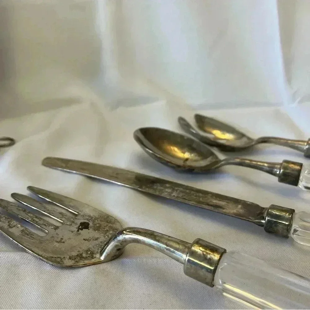 VINTAGE Christina Godinger Large Silver Plated Serving Utensil Set